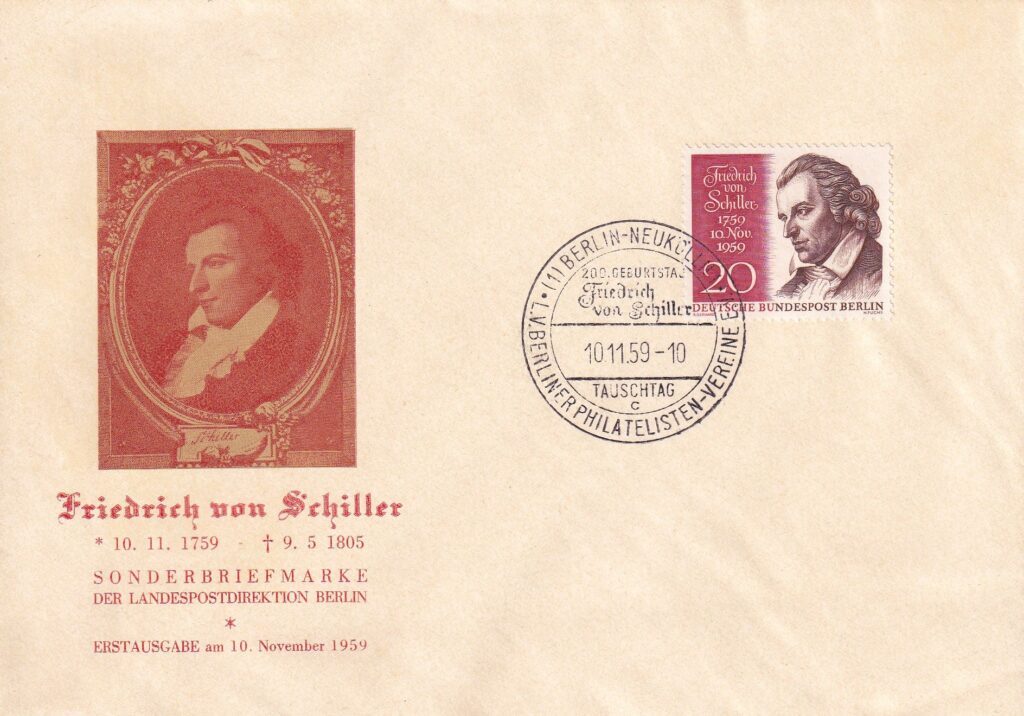 190 landespostdirektion klassisches design mit gelblichem großen umschlag