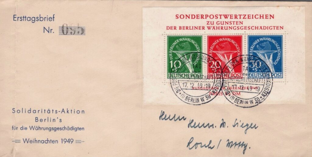 70 71 block 1 ebay fdc adressiert an h sieger